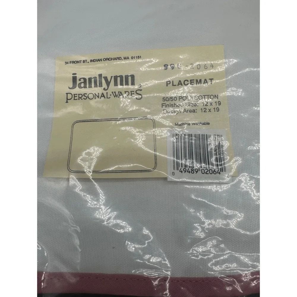 Janlynn Personal Wares White Pink Border Placemats Set of 2 990-2064 DIY Craft